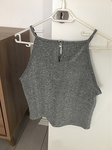 l Beden gri Renk Crop üst bluz