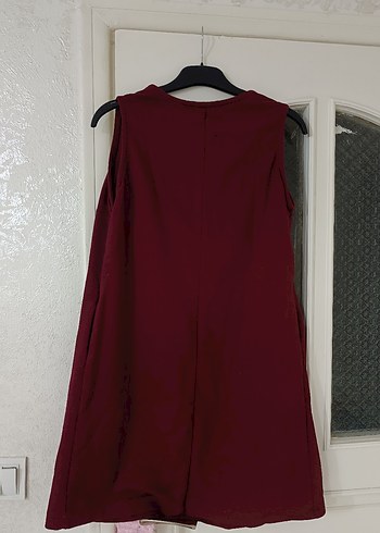 Diğer Bordo Kolsuz Hamile Midi Tunik