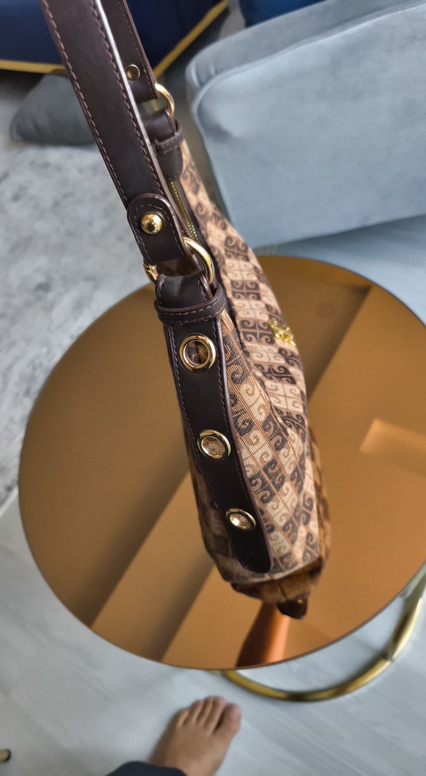 Klasik Paris Tarzı Kahverengi Tokalı Çanta - Görsel 3