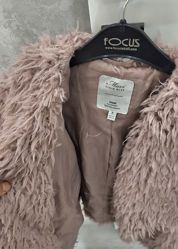 Pembe peluş mont - Görsel 5