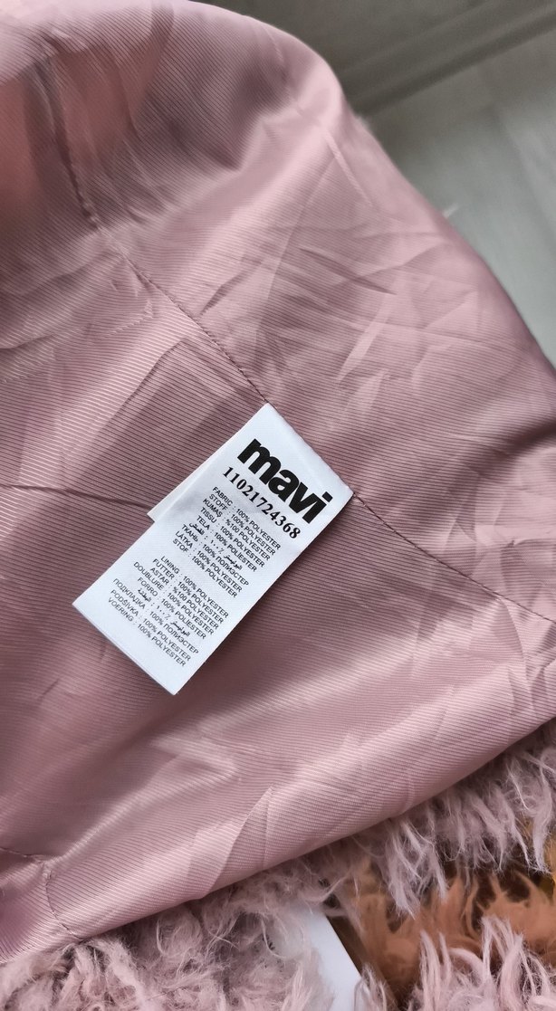 Pembe peluş mont - Görsel 2