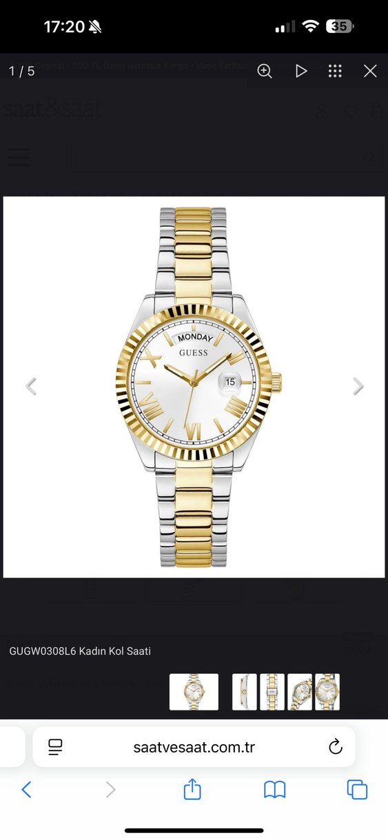 Guess Altın Renkli Klasik Kadın Saati - Görsel 2