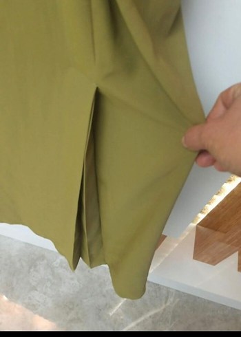 Kadın Haki Uzun Kollu Kuşaklı Elbise - Görsel 6