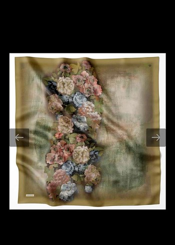 Kadın yağ yeşili İpek  eşarp - Görsel 3