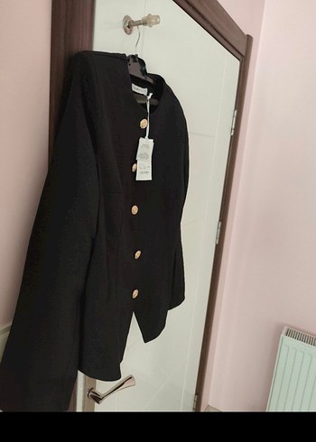 Düğmeli Siyah Kadın Blazer Ceket - Görsel 2