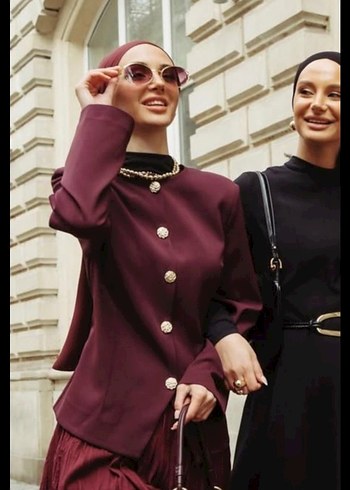 Düğmeli Siyah Kadın Blazer Ceket - Görsel 7