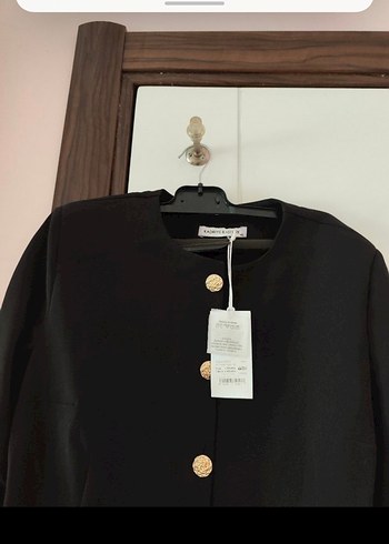 Düğmeli Siyah Kadın Blazer Ceket - Görsel 3