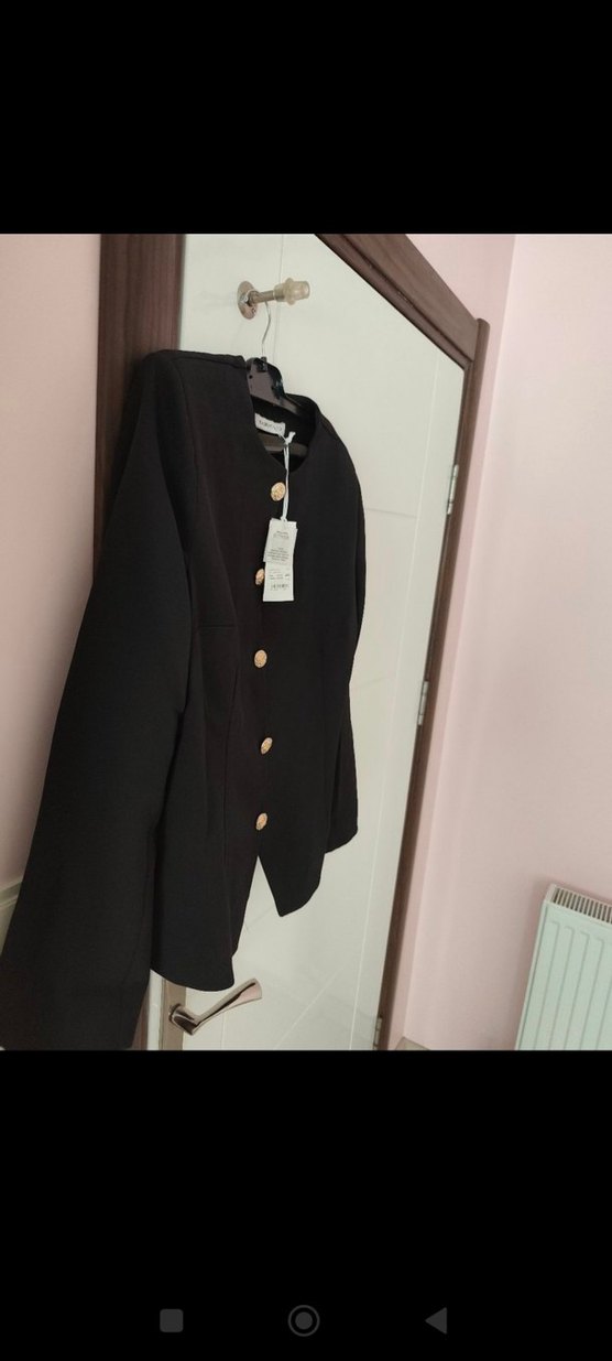 Düğmeli Siyah Kadın Blazer Ceket - Görsel 2