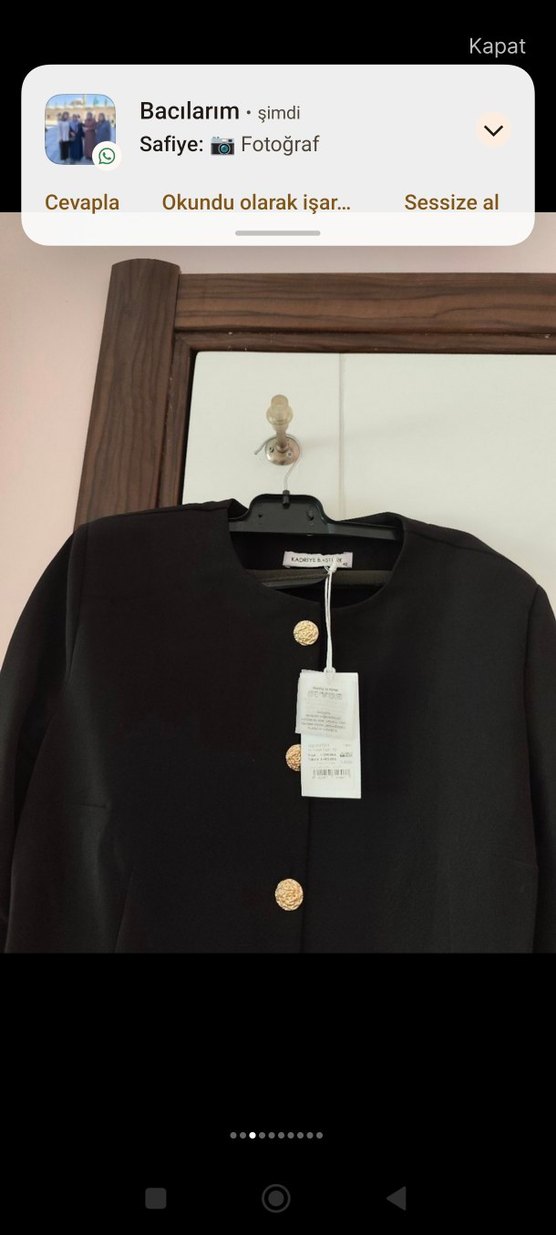 Düğmeli Siyah Kadın Blazer Ceket - Görsel 3