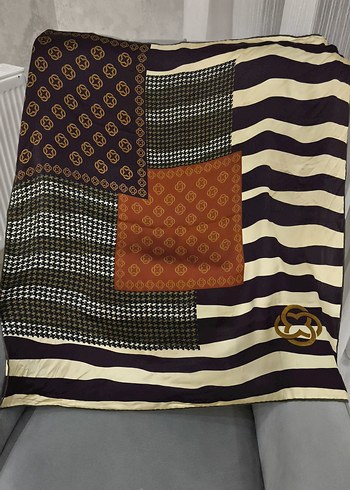 Koza desenli Bohem Kadın ipek eşarp - Görsel 3