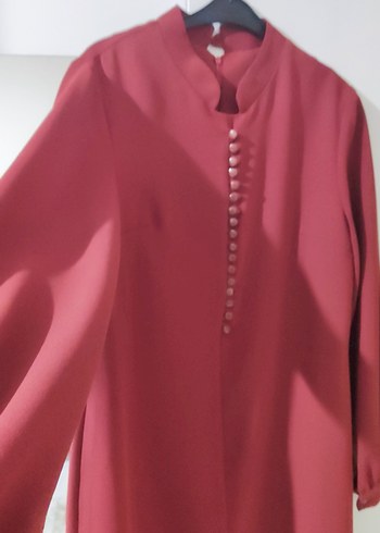 Zara Düğmeli Bordo Uzun Kollu Hamile Tunik