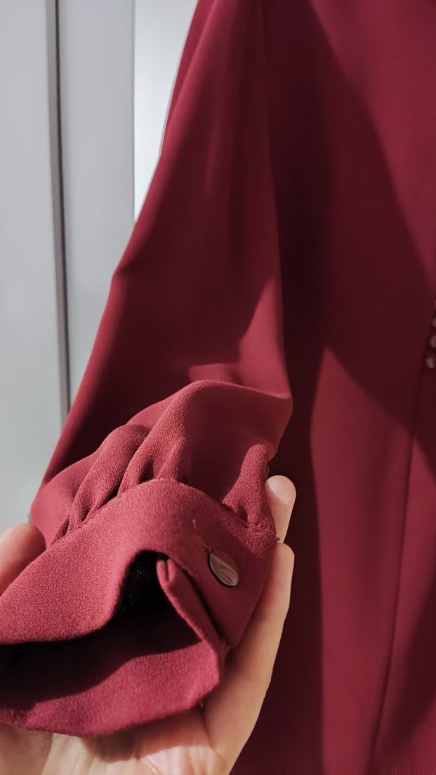 Düğmeli Bordo Uzun Kollu Hamile Tunik - Görsel 5