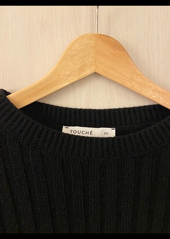 Touche Çizgili Örgü Triko Kazak - Görsel 2