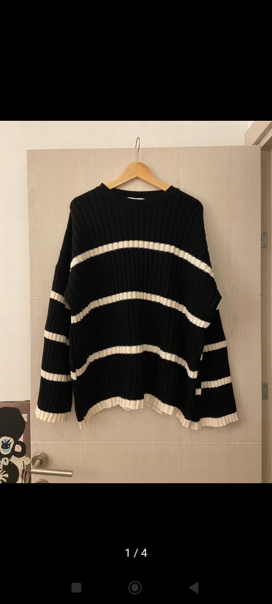 Touche Çizgili Örgü Triko Kazak - Görsel 4