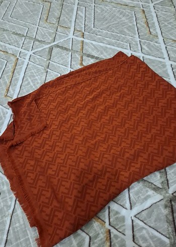 Fendi Kahverengi Kadın Drape Desenli Şal