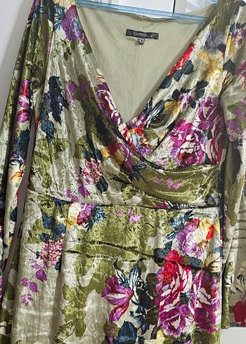 Çiçek Desenli Uzun Bohem Kadın Elbise - Görsel 2