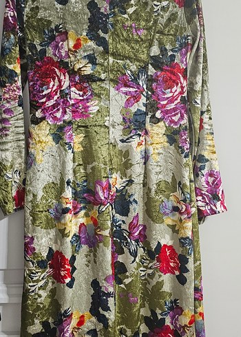 Çiçek Desenli Uzun Bohem Kadın Elbise - Görsel 4