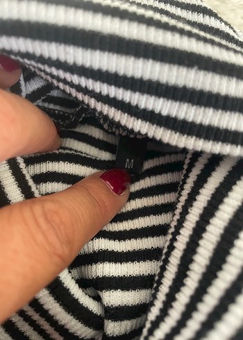 Trendyol & Milla Çizgili Boğazlı Uzun Kollu Kadın body
