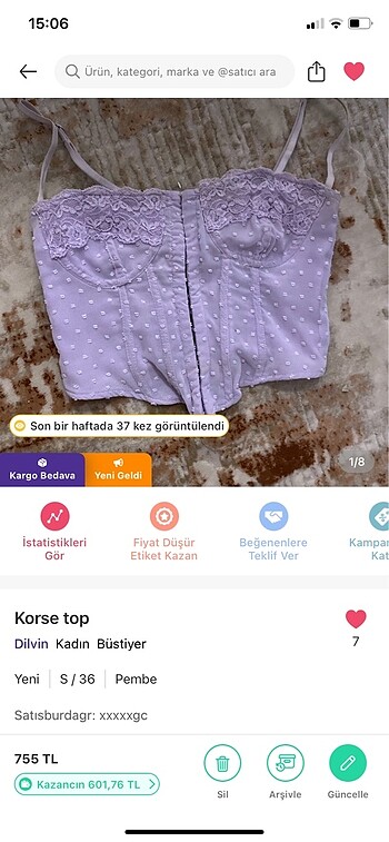Dilvin korse 2 adet