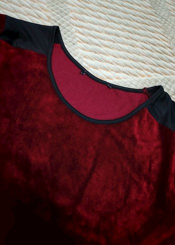 Bordo Süet Salaş Uzun Elbise - Görsel 4