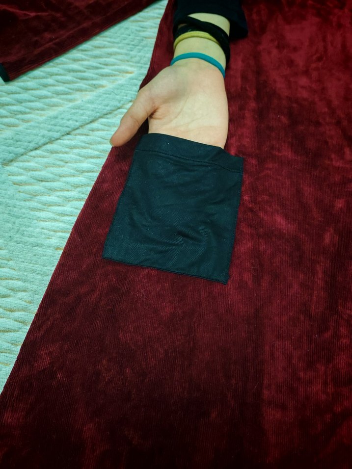 Bordo Süet Salaş Uzun Elbise - Görsel 3