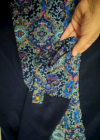 Etnik Desenli Siyah Kadın Uzun Elbise - Görsel 4