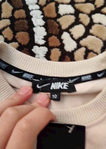 Bej Erkek Sweatshirt, Salaş Kesim, Bisiklet Yaka - Görsel 4