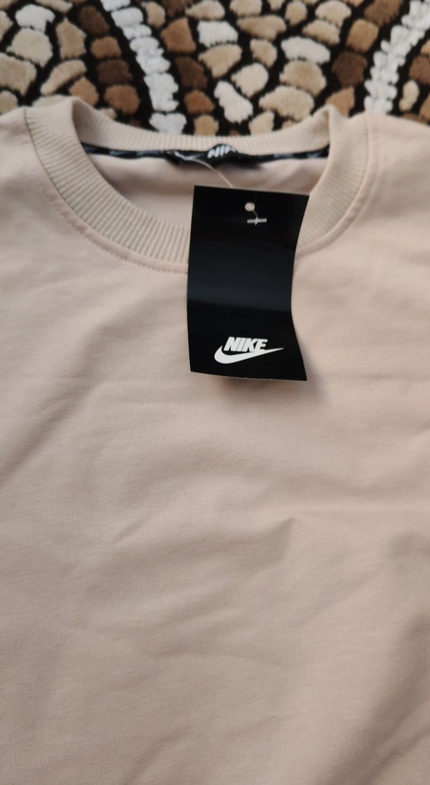 Bej Erkek Sweatshirt, Salaş Kesim, Bisiklet Yaka - Görsel 3