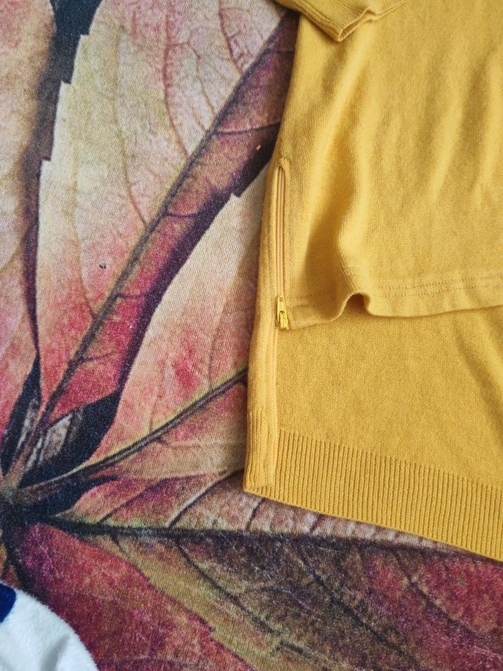 Sarı Uzun Kollu Salaş Triko Kadın Kazak - Görsel 2