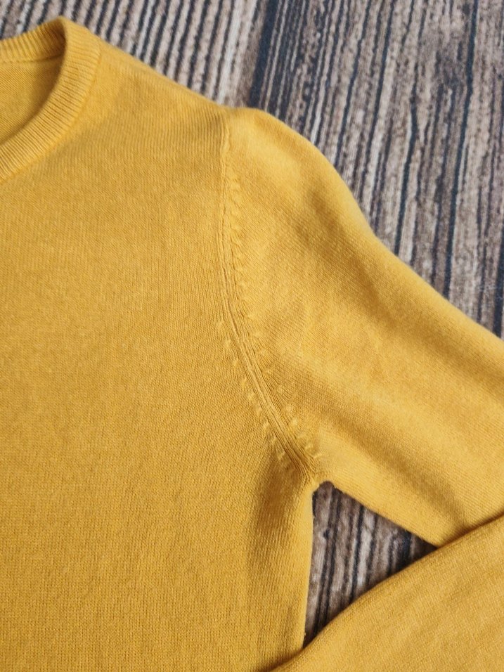 Sarı Uzun Kollu Salaş Triko Kadın Kazak - Görsel 4