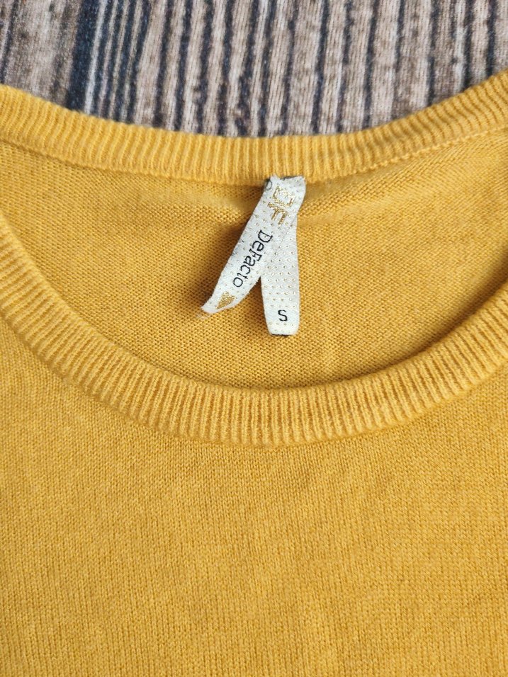 Sarı Uzun Kollu Salaş Triko Kadın Kazak - Görsel 3