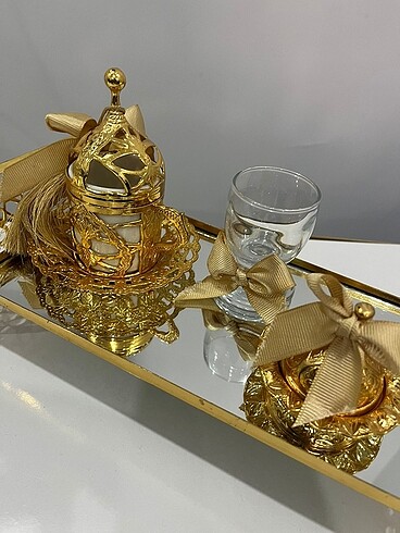 diğer Beden altın Renk Söz tepsisi ,damat kahvesi tepsisi