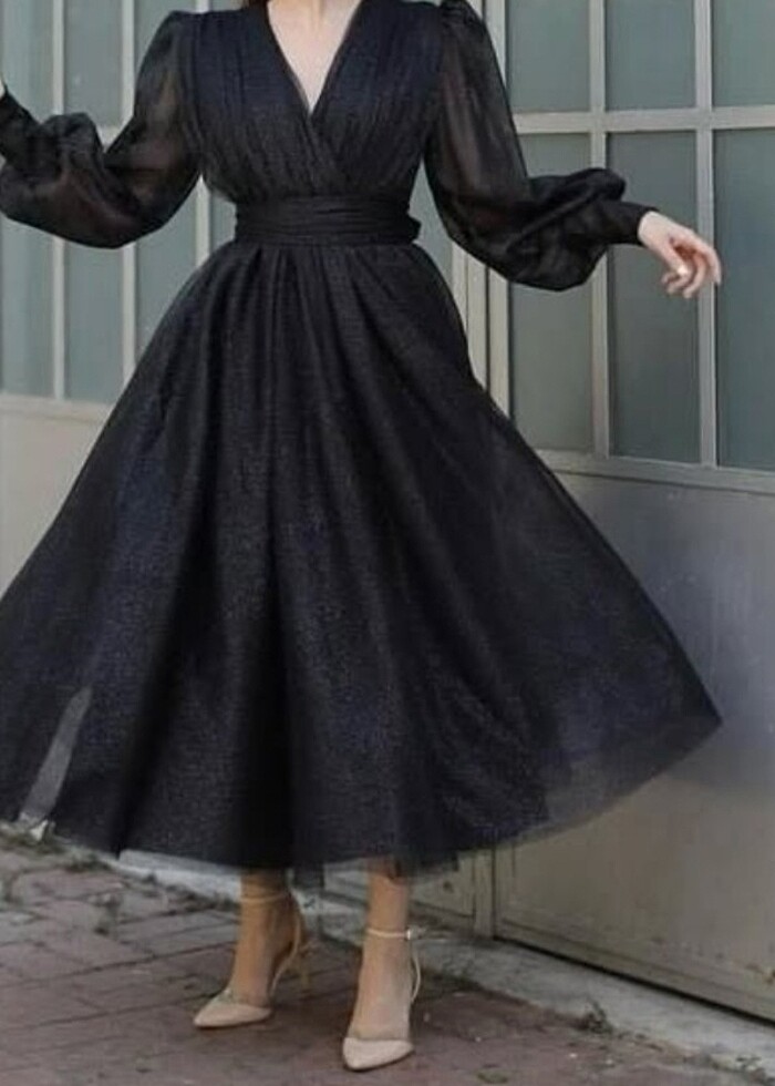 Siyah abiye elbise - Görsel 3