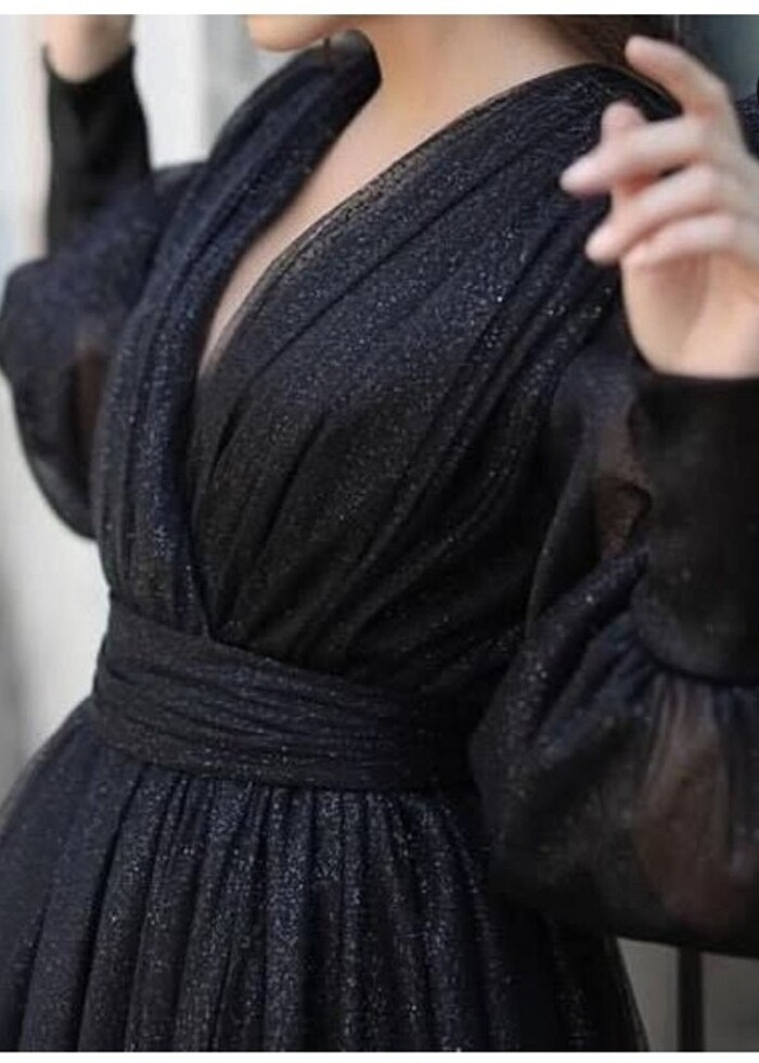 Siyah abiye elbise - Görsel 2