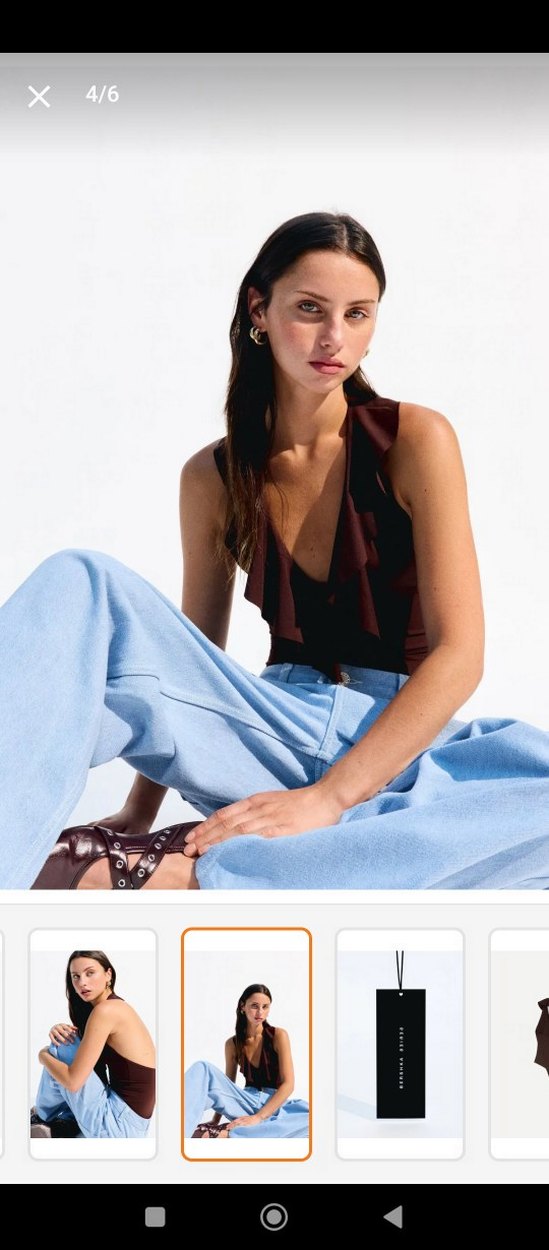 Kahverengi Fırfırlı Kadın Monokini - Görsel 3