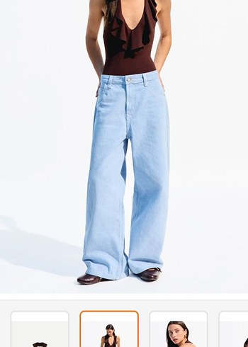 Kahverengi Fırfırlı Kadın Monokini - Görsel 2