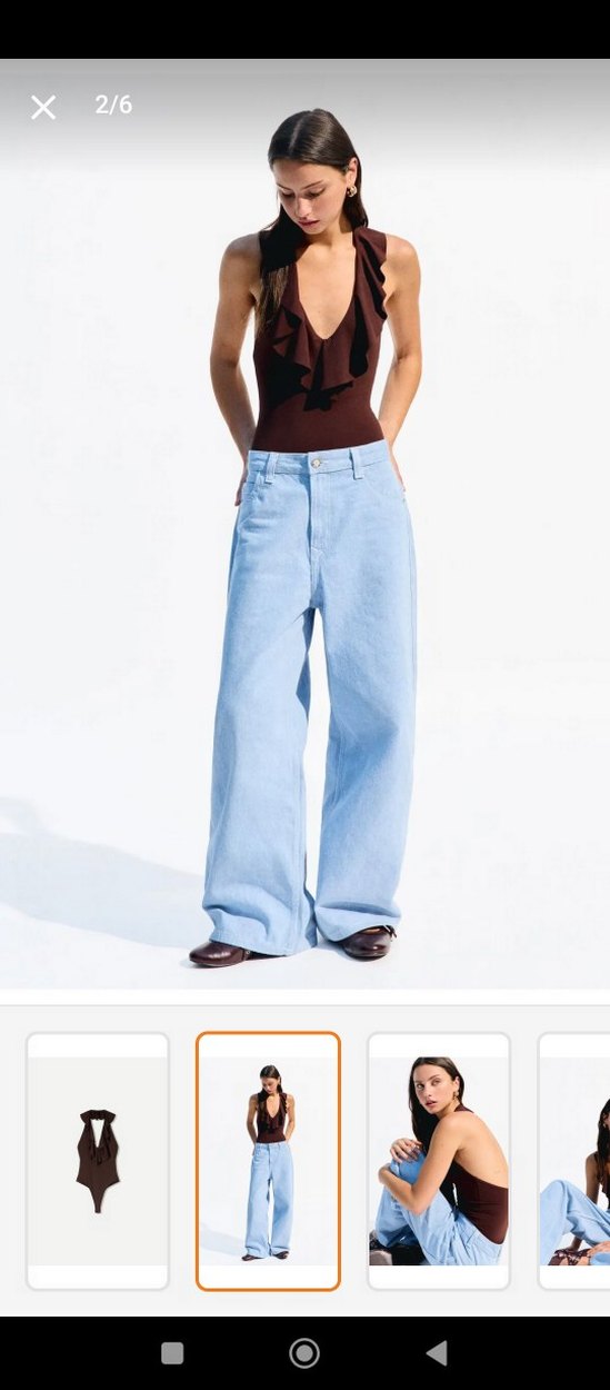 Kahverengi Fırfırlı Kadın Monokini - Görsel 2