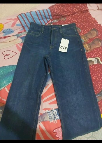 Kadın Mavi Bol Kesim Midi Kot Pantolon - Görsel 2