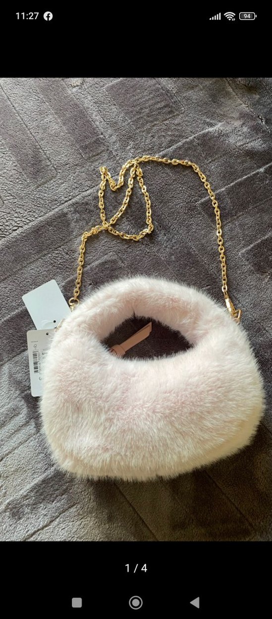 Bej Peluş Detaylı Kadın Çanta - Görsel 5