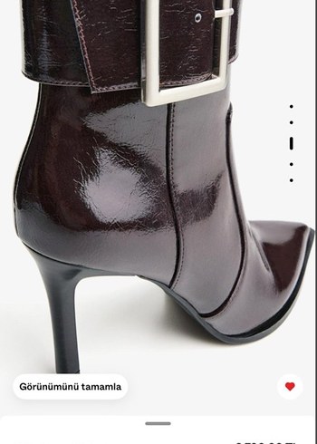 Kahverengi Deri Diz Boyu Tokalı İnce Topuklu Çizme - Görsel 3