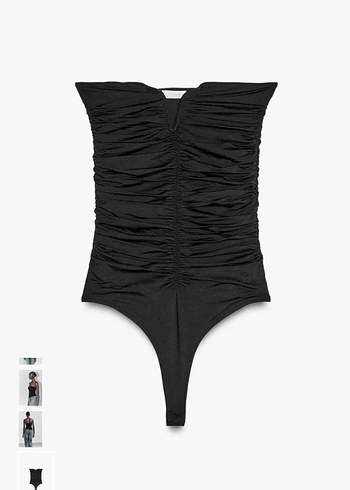 Siyah büzgüllü bluz - Görsel 5