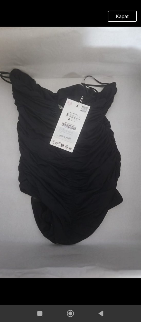 Siyah büzgüllü bluz - Görsel 4