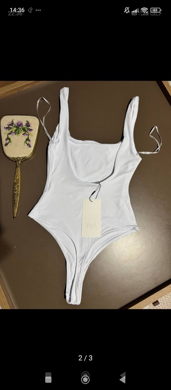 Beyaz İnce Askılı Kadın body - Görsel 2