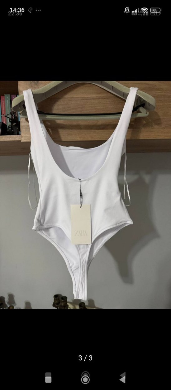 Beyaz İnce Askılı Kadın body - Görsel 3