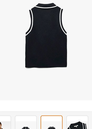 Düğmeli Lacivert Kadın Kolsuz Triko - Görsel 3