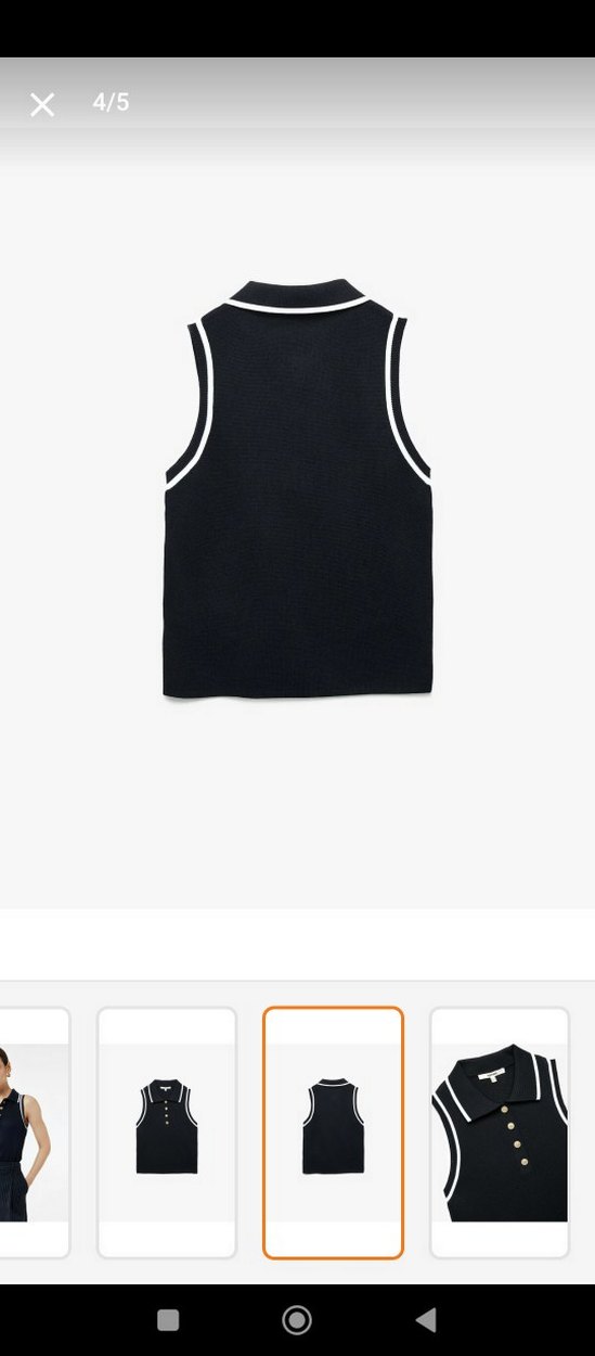 Düğmeli Lacivert Kadın Kolsuz Triko - Görsel 3