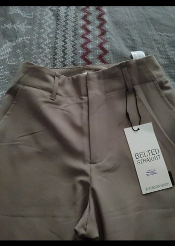 Bej Kadın Kumaş Pantolon Midi Boy - Görsel 3