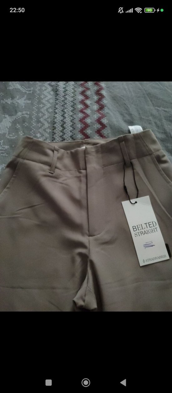 Bej Kadın Kumaş Pantolon Midi Boy - Görsel 3