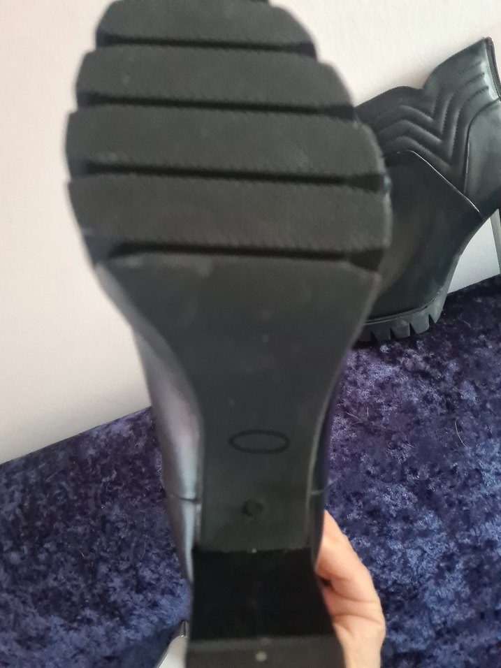 Siyah Platform Topuklu Gotik Kadın Botları - Görsel 4