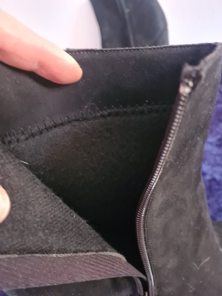 Siyah Süet Platform Topuklu Fermuarlı Bot - Görsel 5